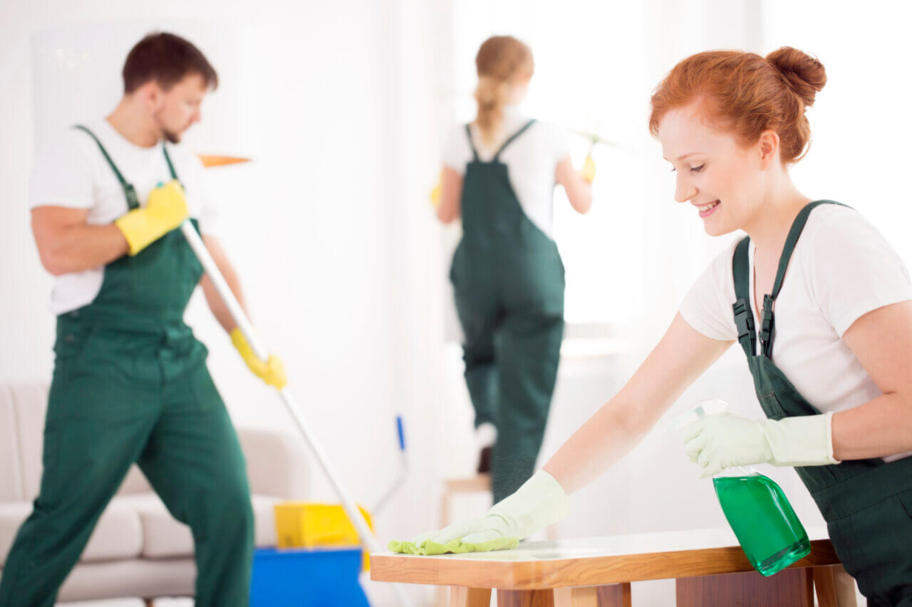 Cleaning service during work